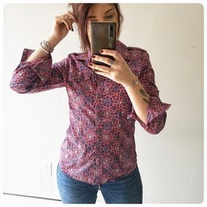 4/25 Banana republic s top button down shirt print